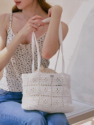 Lily Metallic Crochet Big Shoulder Bag _ - Slowslowly - Modalova