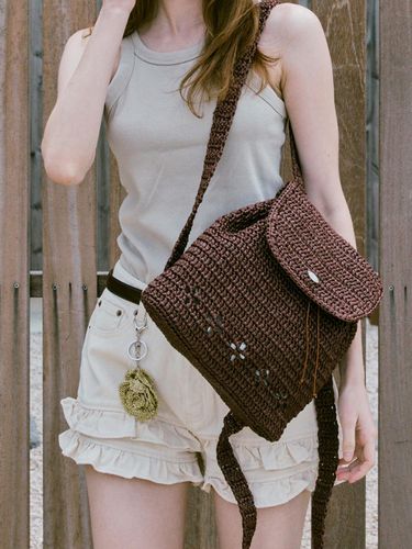 No.223 / Lily Raffia Crochet Backpack _ - Slowslowly - Modalova