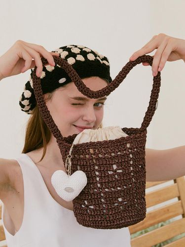 No.221 / Lily Raffia Crochet Bucket Bag _ - Slowslowly - Modalova