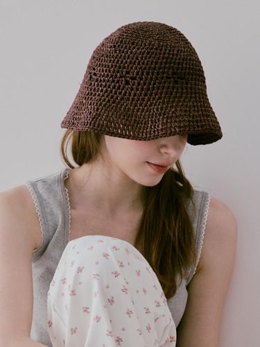 No.224 / Lily Raffia Crochet Bucket Hat _ - Slowslowly - Modalova