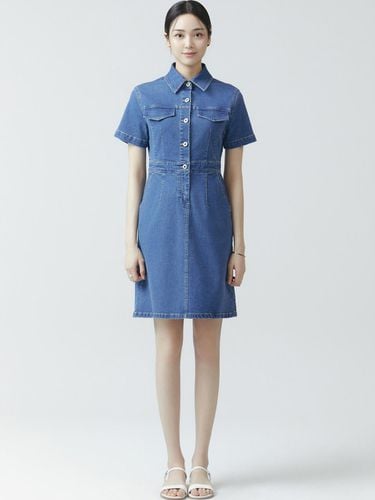 It MICHAA Collar Denim dress ITO5YDO720 (BLUE) - itMICHAA - Modalova