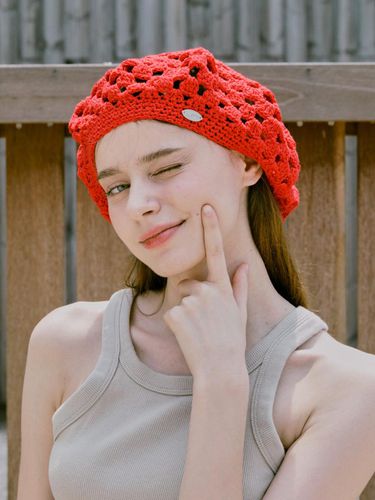 No.231 / Fruits Crochet Beret _ Red - Slowslowly - Modalova