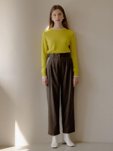 COLOR BLOCK PANTS_KHAKI - YUPPE - Modalova