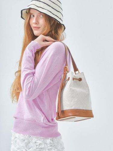 TRAWSTRING CANVAS BAG, BEIGE - BADGIGI - Modalova