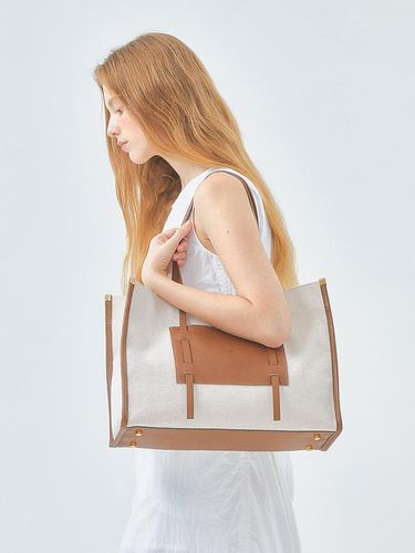 SQUARE CANVAS BAG, BEIGE - BADGIGI - Modalova