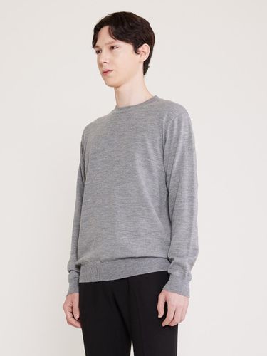 Basic Crew Neck T-shirt (Melange Gray) - ADHOC - Modalova