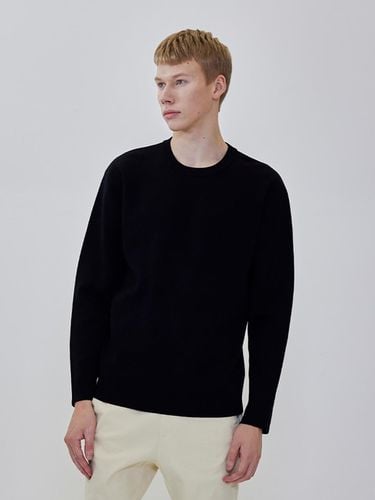 Waffle Crewneck Knitwear (Black) - ADHOC - Modalova