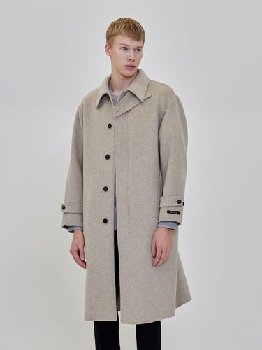 Oversized Fit Balmacan Coat (Melange Beige) - ADHOC - Modalova