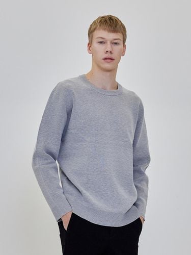 Waffle Crewneck Knitwear (Melange Gray) - ADHOC - Modalova