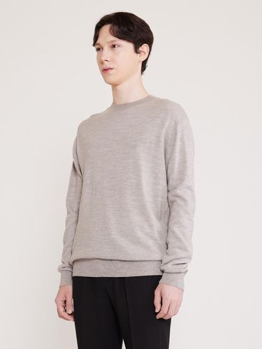 Basic Crew Neck T-shirt (Melange Beige) - ADHOC - Modalova