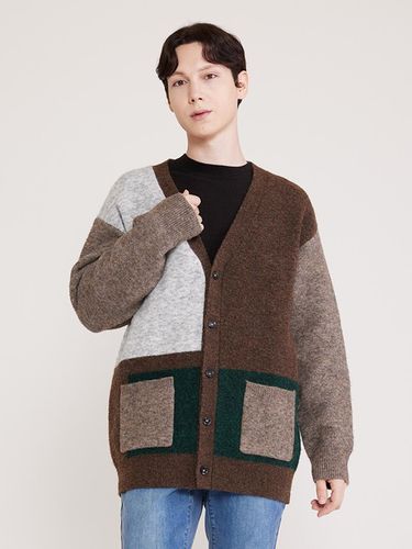 Pensyan Block Cardigan (Brown) - ADHOC - Modalova