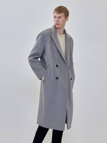 Peaked lapel Double Coat (Melange Gray) - ADHOC - Modalova