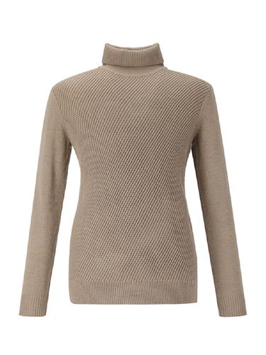 Cable knit turtleneck sweater (beige) - ADHOC - Modalova