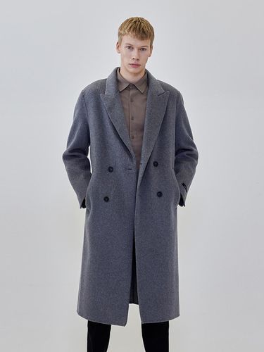 Peaked lapel Double Coat (Charcoal Gray) - ADHOC - Modalova