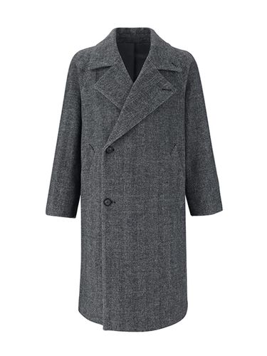 High-Neck Wide Lapel Coat (BLACK) - ADHOC - Modalova