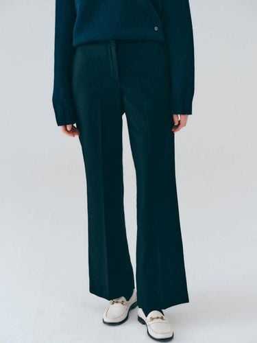 Wool semi-bootcut slacks - noeud - Modalova