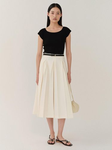 Double Pleats Midi Skirt - KINDERSALMON - Modalova