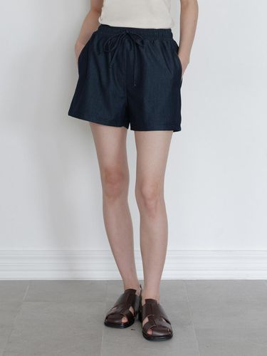 Denim banding shorts - URAGO - Modalova