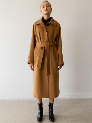 ESSENTIAL] Cashmere Single Coat Camel - KINDERSALMON - Modalova