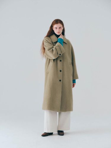 Alpaca balmacaan coat (Khaki) - noeud - Modalova