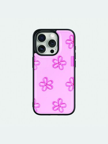 Pink line flower pattern [epoxy bumper case] - theninemall - Modalova