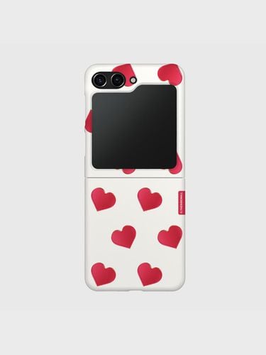 Red heart pattern Z flip hard case - theninemall - Modalova