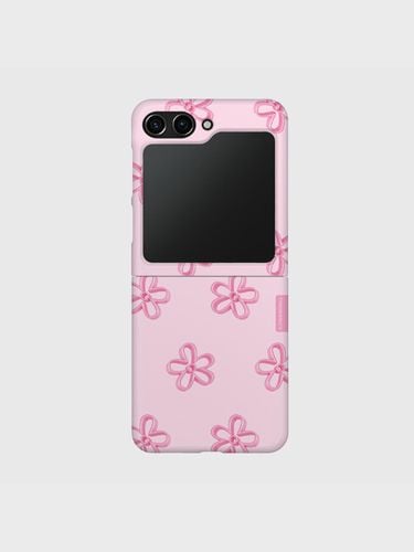 Pink line flower pattern Z flip hard case - theninemall - Modalova