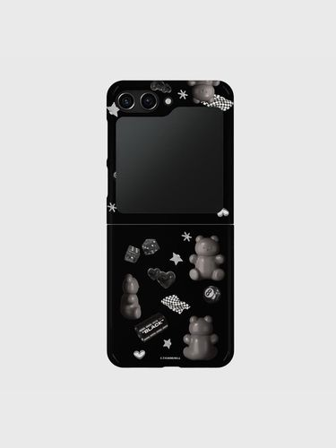 Black objet sticker Z-flip hard case - theninemall - Modalova