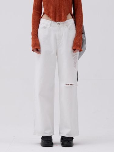 Wide Denim Pants White - AACA - Modalova