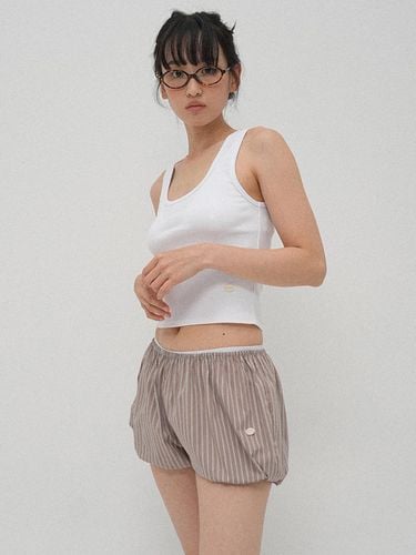 SOFT RIBBED CROP TOP_OPTICAL WHITE - LLLDESIGNSTUDIO - Modalova