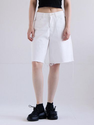 Wide Half Denim Pants White - AACA - Modalova