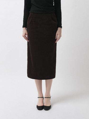 Cotton-Corduroy Midi Skirt Brown - BENEATER - Modalova