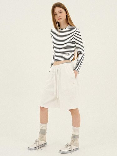 POINTELLE LOW RISE BERMUDA SHORTS_WHITE - LLLDESIGNSTUDIO - Modalova