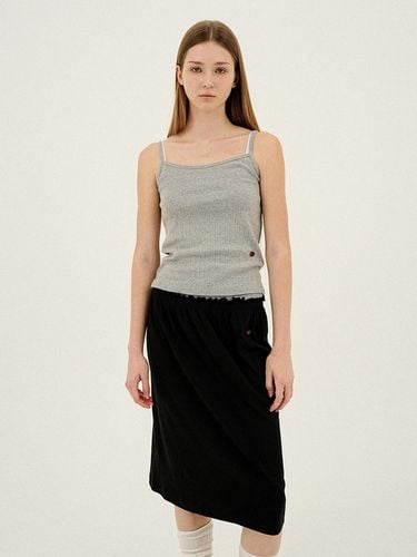 SMOCKED PLEATED JERSEY SKIRT_BLACK - LLLDESIGNSTUDIO - Modalova