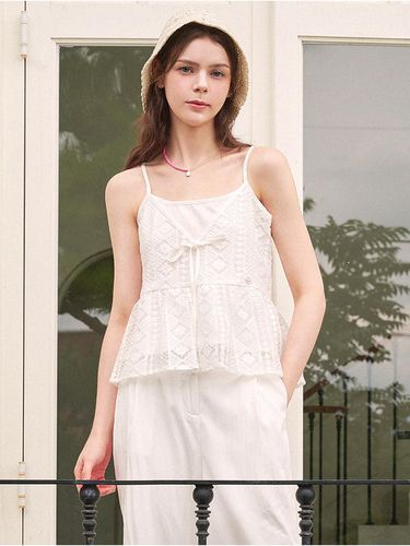 Stock lace bustier-wide pants setup - MICANE - Modalova