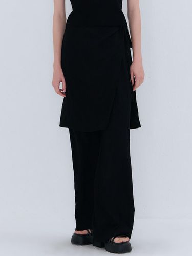 WRAP WIDE PANTS BLACK - camino - Modalova