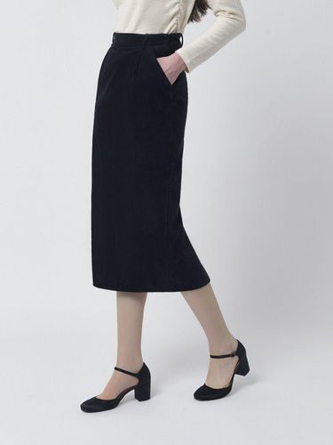 Cotton-Corduroy Midi Skirt Navy - BENEATER - Modalova