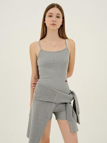 RIBBED STRETCH COTTON BODY SUIT_HEATHER GREY - LLLDESIGNSTUDIO - Modalova