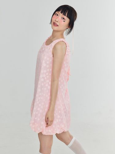 FLOWER RIBBON BALLOON DRESS - PINK - ADORE BELLE - Modalova