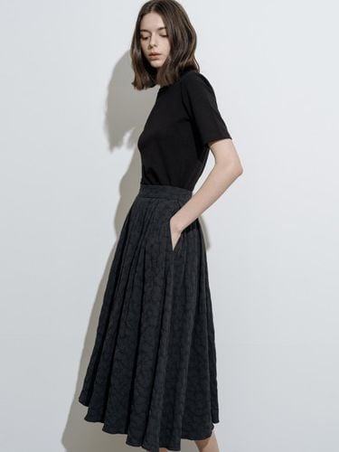 Seersucker Midi Skirt Navy - BENEATER - Modalova