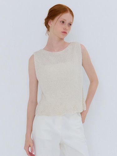 COTTON BOUCLE SLEEVELESS KNIT - camino - Modalova