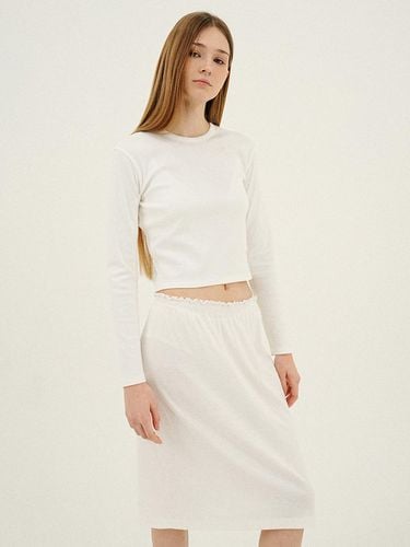 SMOCKED PLEATED JERSEY SKIRT_WHITE - LLLDESIGNSTUDIO - Modalova