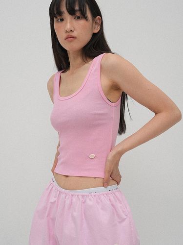 SOFT RIBBED CROP TOP_PINK - LLLDESIGNSTUDIO - Modalova