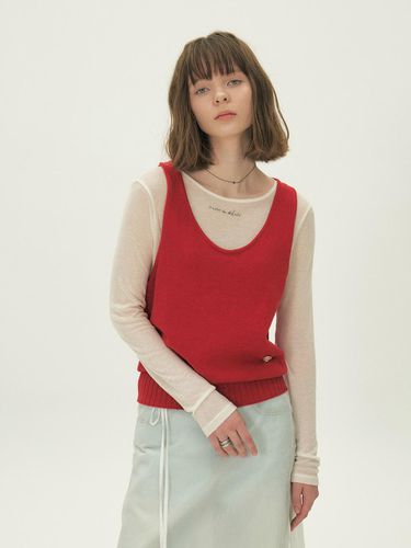 Deep neckline knitwear Vest RD_K241KSK707 - DEKAVV - Modalova