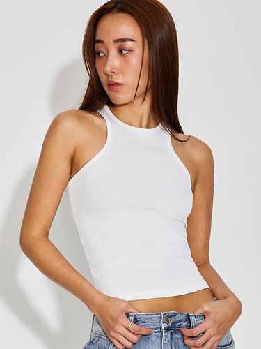 SKINNY RIBBED RACER TANK TOP_T316TP135(WH) - TOPGIRL - Modalova