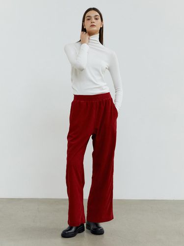 Corduroy Semi-Wide Pants - Red - TSH - Modalova