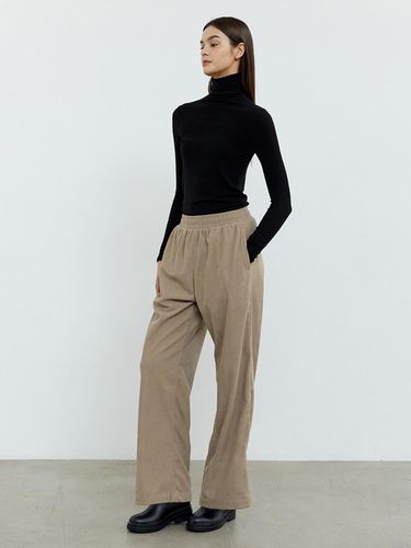 Corduroy Semi-Wide Pants - Beige - TSH - Modalova