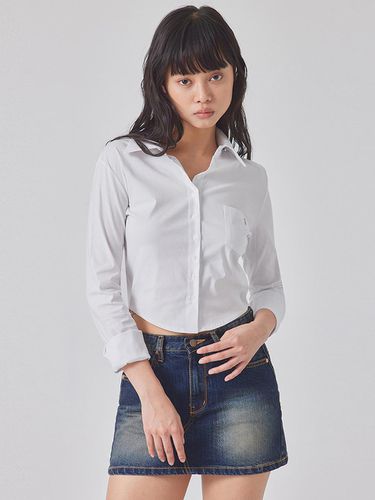 ROUND HEM SLIM FIT SHIRTS_T416TP119(WH) - TOPGIRL - Modalova