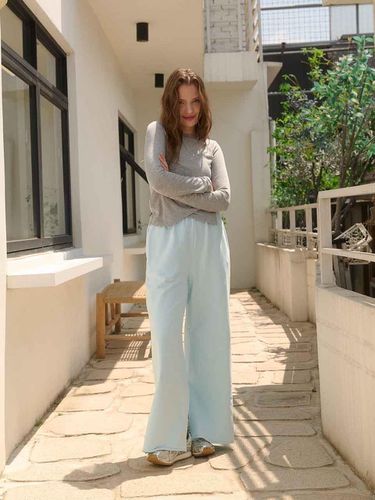 Sky Blue Slit Pants - LAPRICALA - Modalova