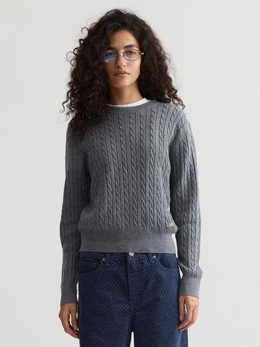 Cable Round Neck Knit Charcoal - PLAC - Modalova